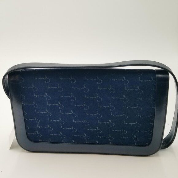 Vintage Dark Blue Suede Signature Givenchy Flap Shoulder Bag - Picture 3 of 11